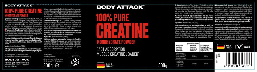 100% kreatīna monohidrāts 300g